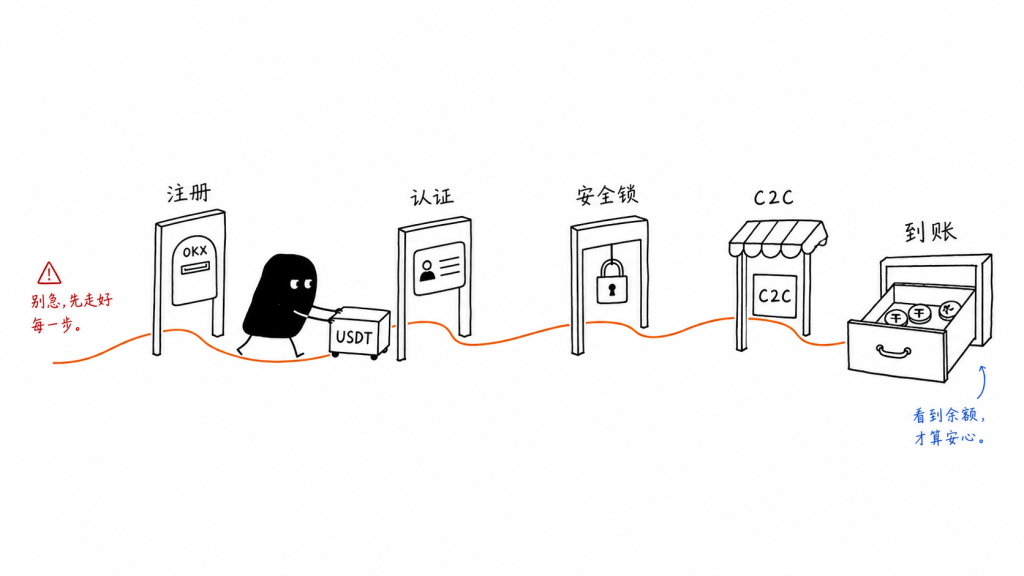 OKX注册教程：新手如何用C2C买USDT并充值虚拟卡